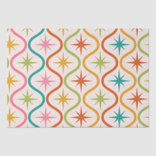 Papel De Seda Colores de mediados de siglo Estallidos de estrell
