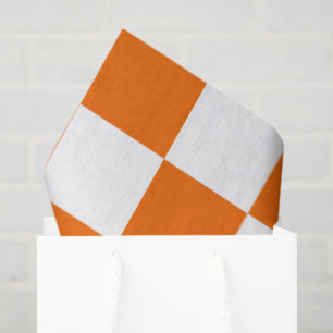 Papel De Seda Colores divertidos de equipo naranja blanco ajedre