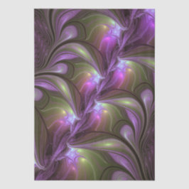 Papel De Seda Colorful Abstract Violet Purple Khaki Fractal Art