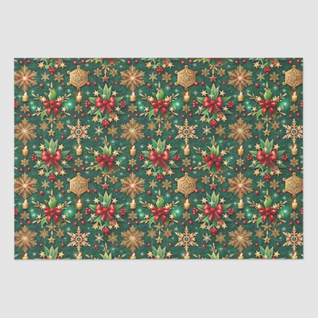 Papel De Seda Colorful Christmas Vibe Festive Pattern (Anverso)