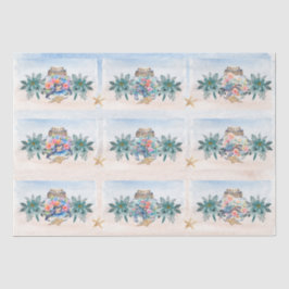 Papel De Seda Colorful Floral Sea Turtles in a Jar Decoupage 