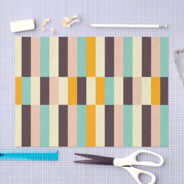Papel De Seda Colorful geometric pattern with vertical stripes  (Artesanía)