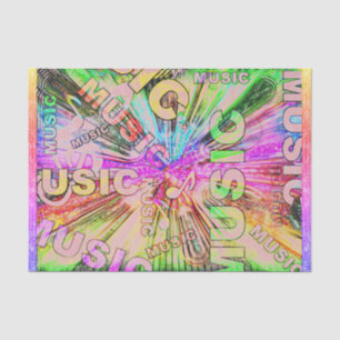 Papel De Seda Colorful Music Notes
