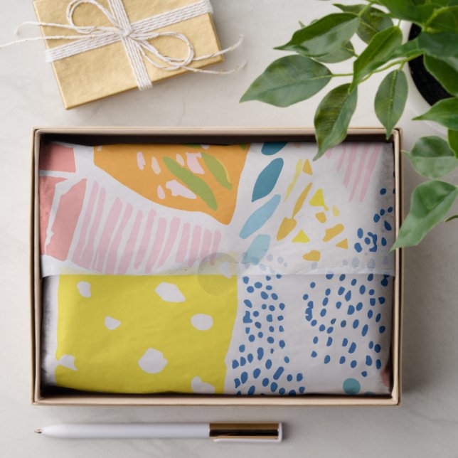 Papel De Seda Colorful Pastel Patchwork Preppy (Regalo )