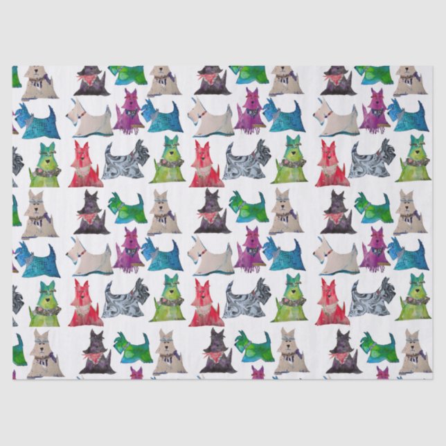 Papel De Seda Colorful Scotties (Anverso)