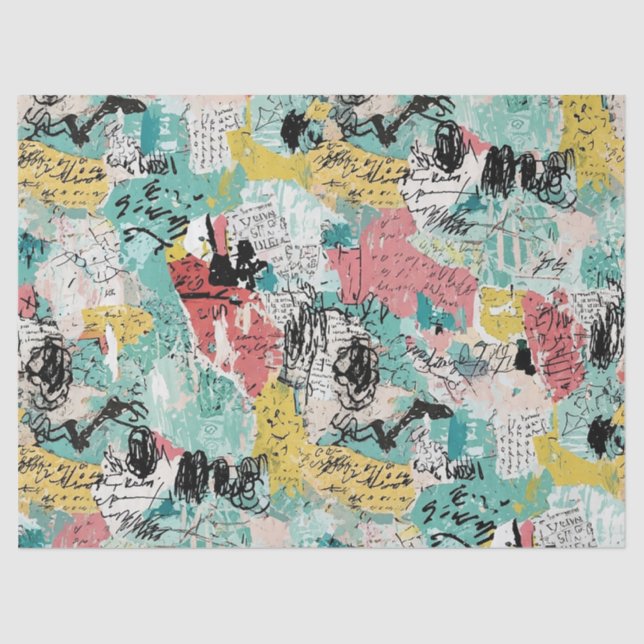 Papel De Seda Colorful Urban Graffiti Pattern (2) (Anverso)