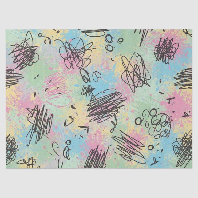 Papel De Seda Colorful Urban Graffiti Pattern (4) (Anverso)