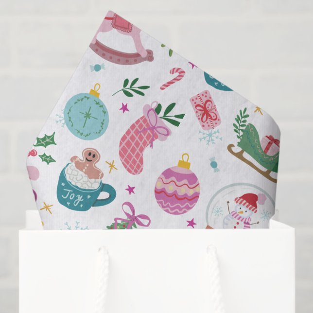 Papel De Seda Colorful Whimsical Christmas (Colorful Christmas Tissue Paper with Playful Doodles for Joyful Holiday Wrapping — by Painted Paperi)