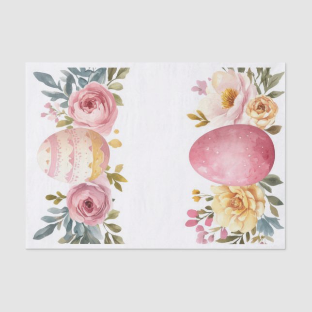 Papel De Seda Colorida acuarela Conejo de Pascua (Anverso)