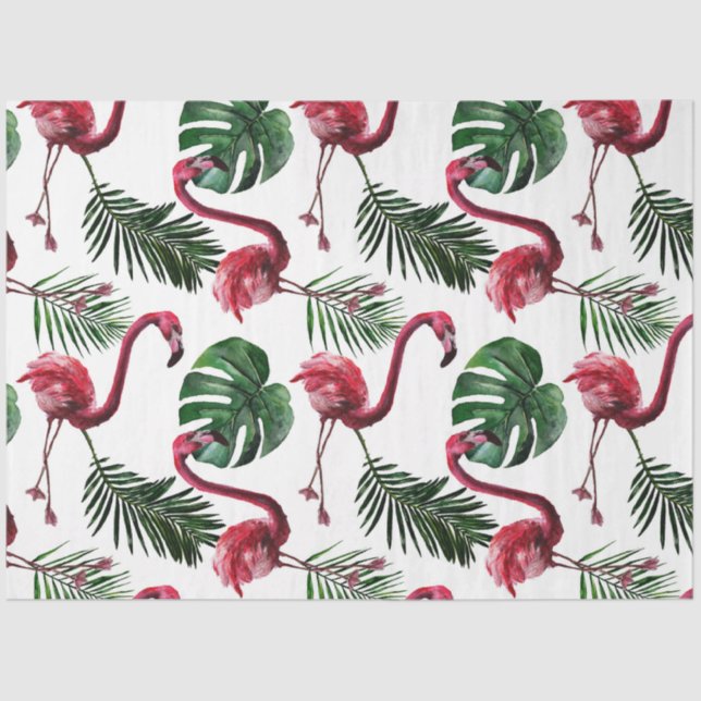 Papel De Seda Colorida acuarela Flamingo Series Design 3 (Anverso)