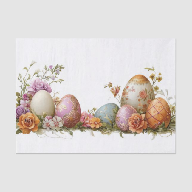 Papel De Seda Colorida acuarela Huevos de Pascua (Anverso)