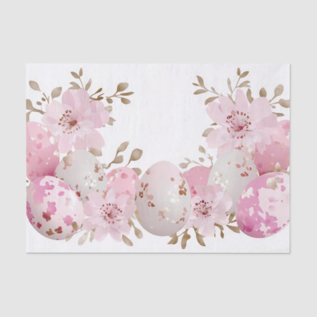 Papel De Seda Colorida acuarela Huevos de Pascua (Anverso)