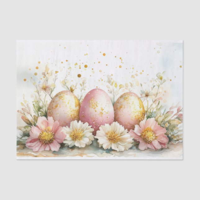 Papel De Seda Colorida acuarela Huevos de Pascua (Anverso)