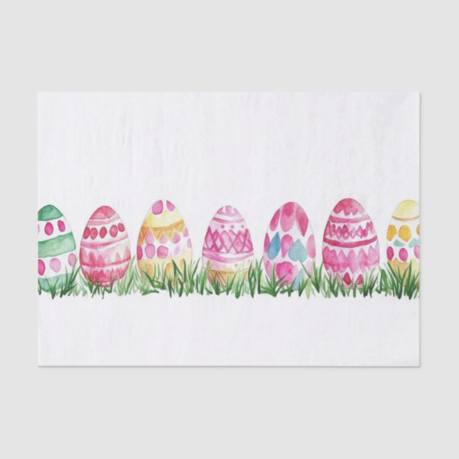 Papel De Seda Colorida acuarela Huevos de Pascua (Anverso)