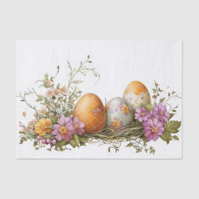 Papel De Seda Colorida acuarela Huevos de Pascua (Anverso)