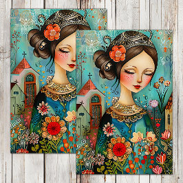 PAPEL DE SEDA COLORIDA CHICA DE FLORES EN LA DECORACIÓN DE JARDÍ