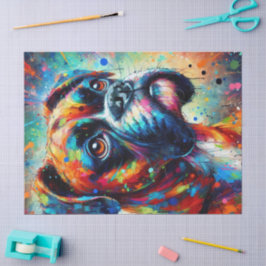 Papel De Seda Colorida Decoración de Perros del Boxer de Arte Po