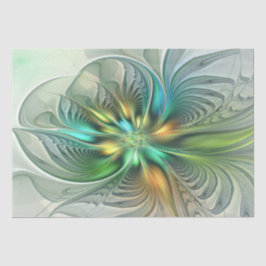 Papel De Seda Colorida Fantasía Moderna Abstracto Flor Fractal