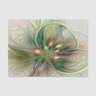 Papel De Seda Colorida Fantasía Moderna Resumen Flor Fractal