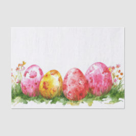 Papel De Seda Coloridas acuarelas Huevos de Pascua con flores