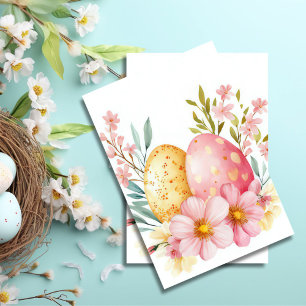 Papel De Seda Coloridas acuarelas Huevos y flores de Pascua