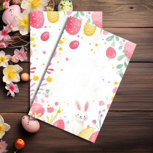 Papel De Seda Coloridas acuarelas Huevos y flores de Pascua