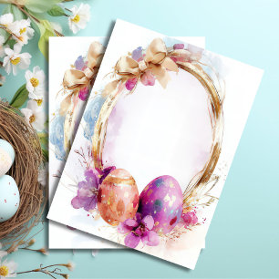 Papel De Seda Coloridas acuarelas Huevos y flores de Pascua