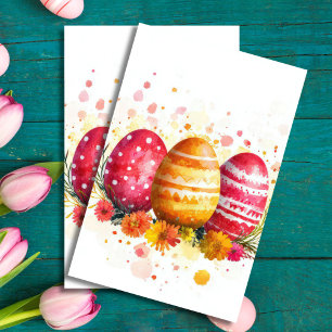 Papel De Seda Coloridas acuarelas Huevos y flores de Pascua