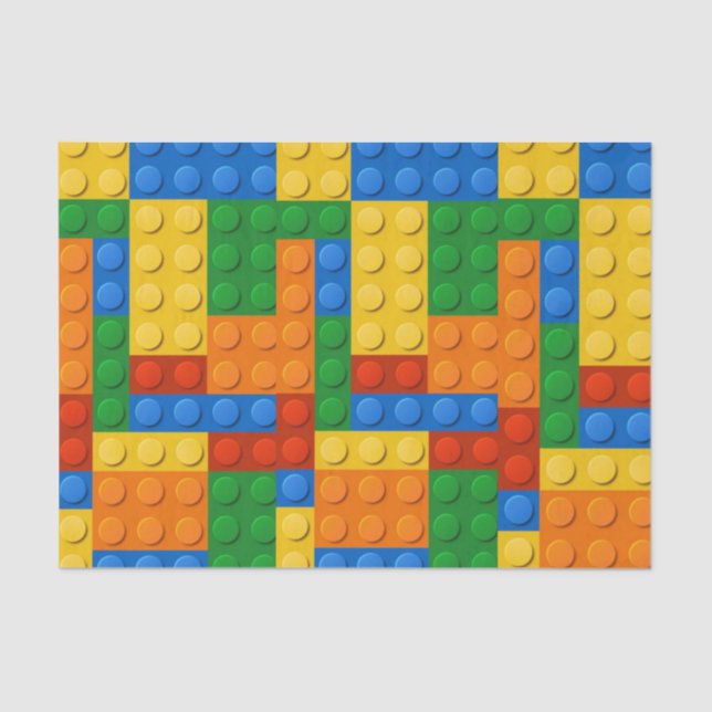 Papel De Seda Coloridas Bloques Niños Fiesta de Cumpleaños (Anverso)