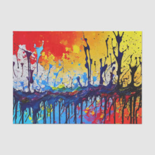 Papel De Seda Coloridas Brotes De Pintura De Aceite
