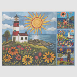 Papel De Seda Coloridas Casas de Luz de Arte Popular