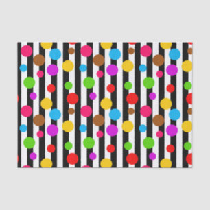 Papel De Seda Coloridas franjas de puntos de polka