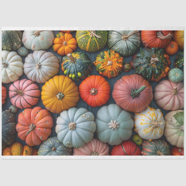 Papel De Seda Coloridas Pumpkins Gours y Descascarillado (Anverso)