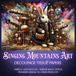 Papel De Seda Colorido conejo Steampunk Magical Decoupage