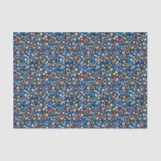 Papel De Seda Colorido Ditsy Floral Patterado (Anverso)