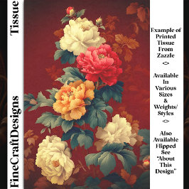 Papel De Seda Colorido estilo vintage Peonies DM6LF Decoupage