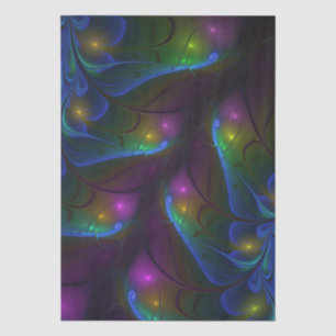 Papel De Seda Colorido Luminoso Abstracto Moderno Trippy Fractal