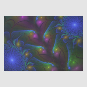 Papel De Seda Colorido Luminoso Abstracto Moderno Trippy Fractal