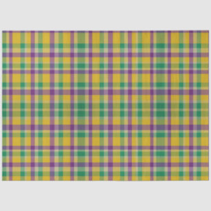 Papel De Seda Colorido Mardi Gras gingham con estampado