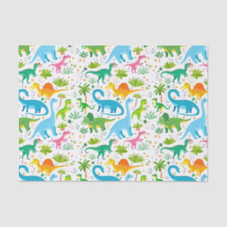 Papel De Seda Colorido patrón de dinosaurios sin foco, sello de 