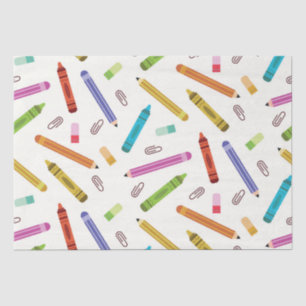 Papel De Seda Colorido patrón de lápices y lápices