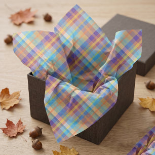 Papel De Seda Colorido Plaid Madras Retro Tartán Fiesta de Otoño