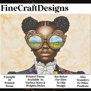 Papel De Seda Colorido Steampunk Chica de piel oscura AD3L Decou