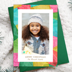 Papel de Seda Colorido Tarjeta de Navidad Vertical