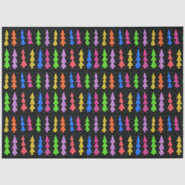 Papel De Seda Coloridos árboles de Navidad en negro