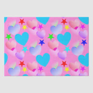 Papel De Seda Coloridos corazones brillantes 'n estrellas regalo