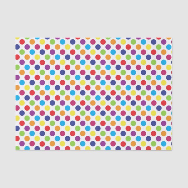 Papel De Seda Coloridos puntos de polka (Anverso)