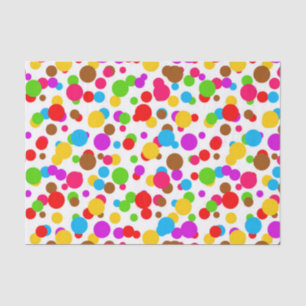 Papel De Seda Coloridos puntos de Polka de fondo blanco
