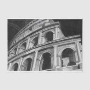 Papel De Seda Colosseum romano con los dibujos arquitectónicos