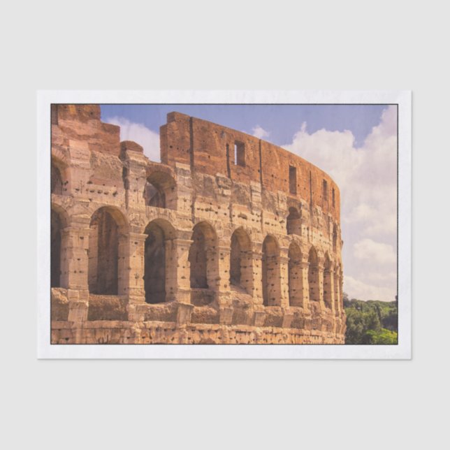 Papel De Seda Colosseum Rome, Italia Tejido Paper (Anverso)